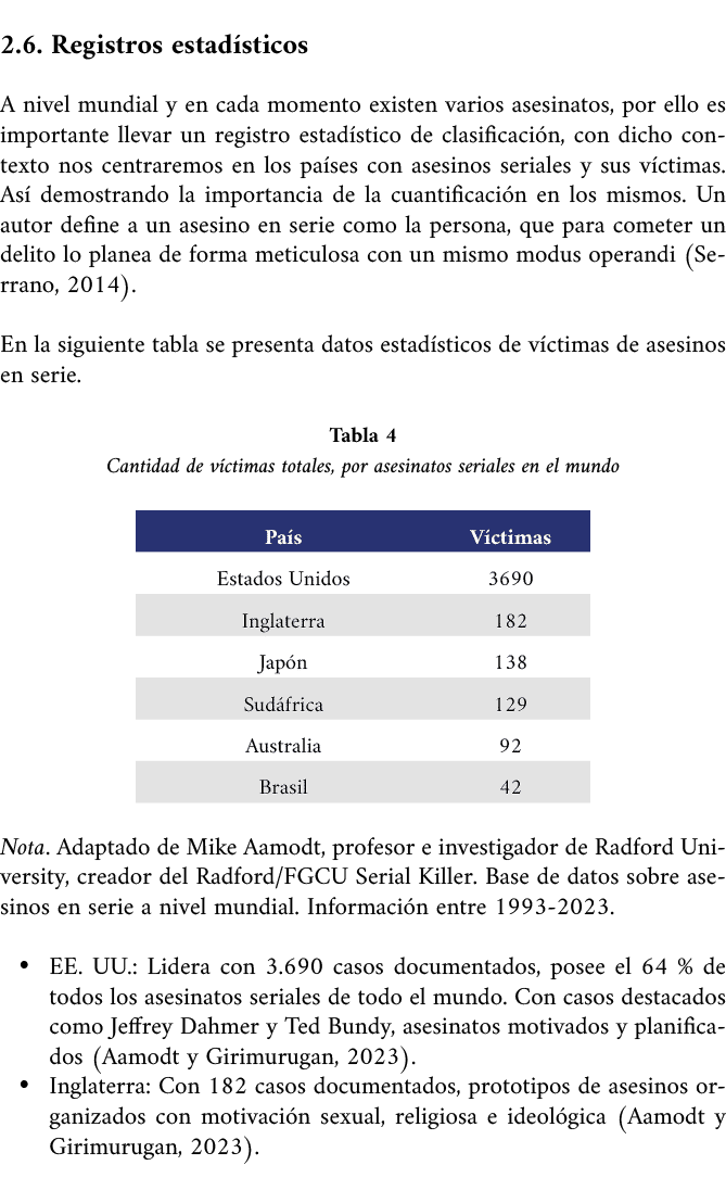 2.6. Registros estad sticos A nivel mundial y en cada momento existen varios asesinatos, por ello es importante lleva...