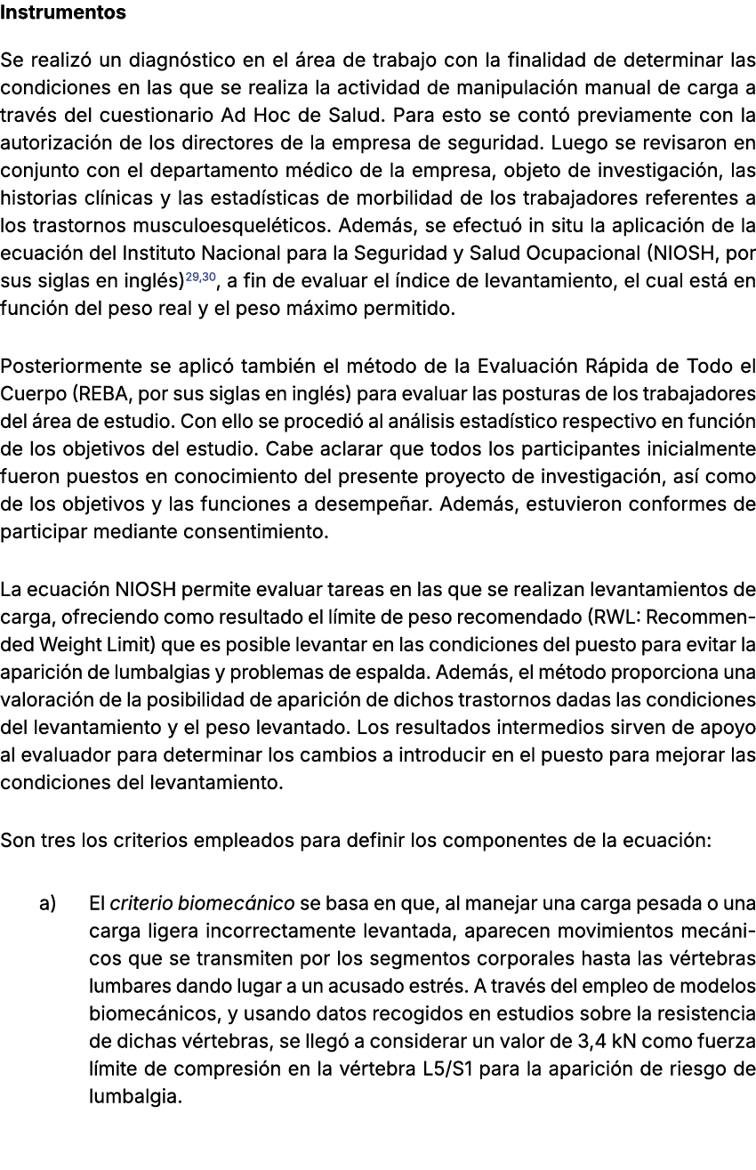 Instrumentos Se realiz un diagn stico en el  rea de trabajo con la finalidad de determinar las condiciones en las qu...