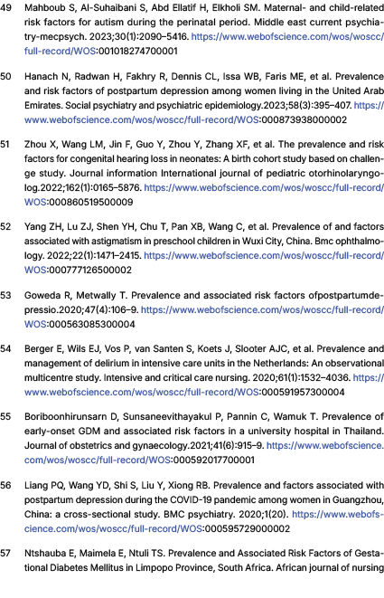 ﻿Mahboub S, Al Suhaibani S, Abd Ellatif H, Elkholi SM. Maternal and child related risk factors for autism during th...