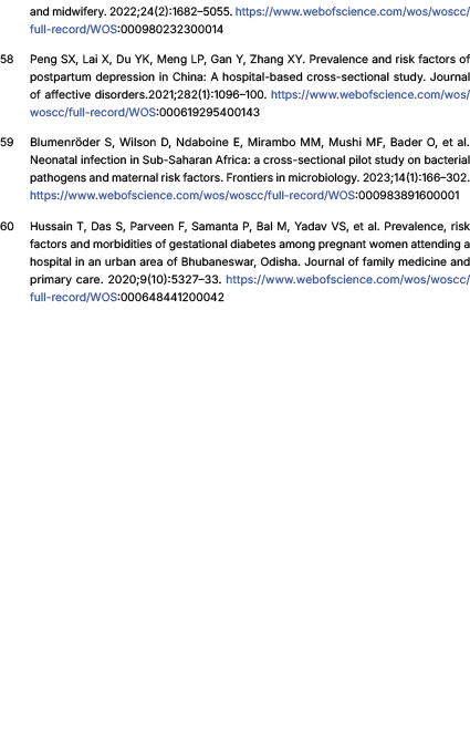 and midwifery. 2022;24(2):1682–5055. https://www.webofscience.com/wos/woscc/full record/WOS:000980232300014 ﻿ ﻿Peng S...