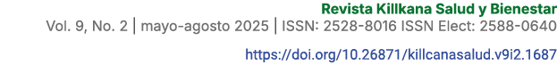 Revista Killkana Salud y Bienestar Vol. 9, No. 2 | mayo agosto 2025 | ISSN: 2528 8016 ISSN Elect: 2588 0640 https://d...