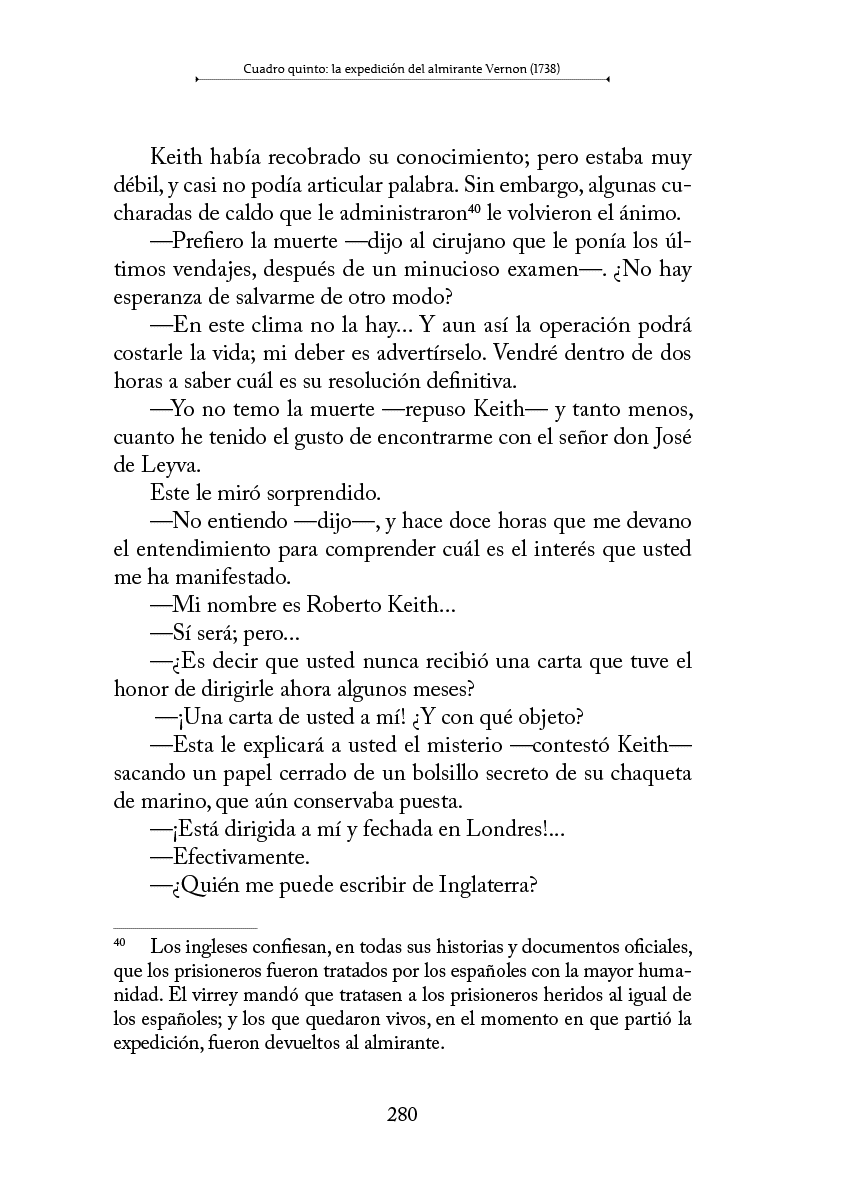 Texto en espa ol que parece ser un fragmento de una obra literaria o di logo narrativo con notas al pie sobre lenguaje y traducci n. Descripci n generada con IA