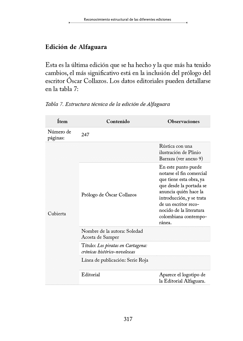 Tabla que muestra la descripci n y observaciones de la edici n de un libro titulado P lizas de Oscar Collazos, incluyendo detalles sobre la ilustraci n, autor, t tulo, l nea de publicaci n y editorial. Descripci n generada con IA