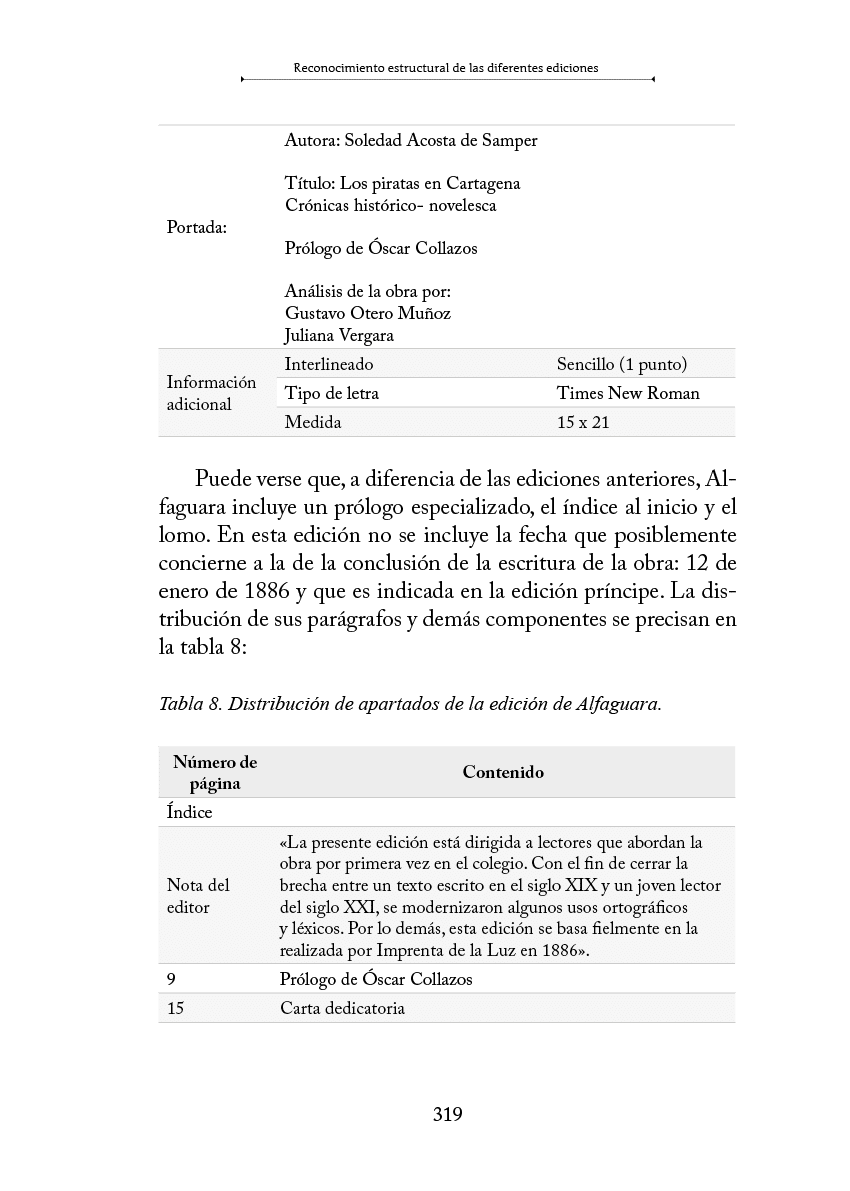 Texto acad mico en espa ol que incluye tablas con informaci n bibliogr fica y an lisis sobre ediciones y autores de obras literarias. Descripci n generada con IA