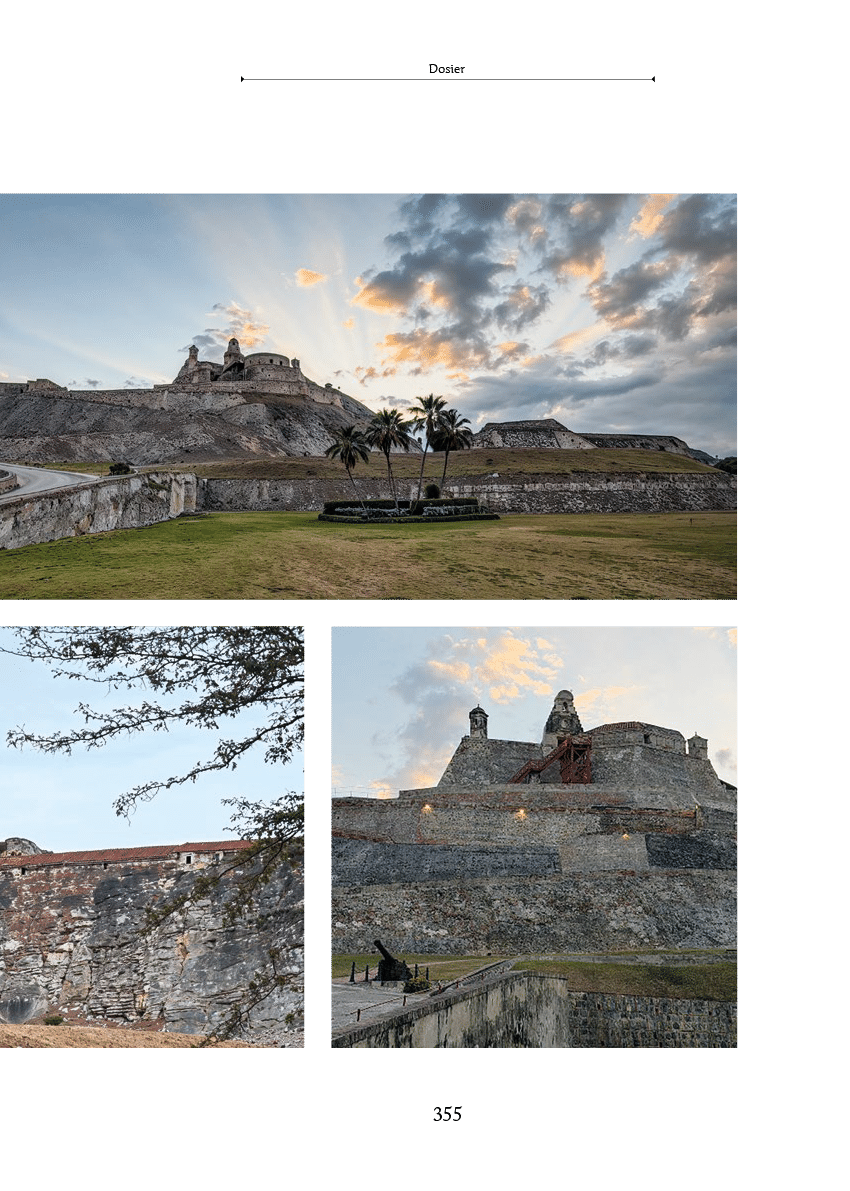 Fortaleza hist rica de piedra con murallas y ca ones al atardecer bajo un cielo parcialmente nublado. Descripci n generada con IA